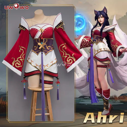 Ahri Cosplay Game LOL: Ahri Champion Nine Tails Wildd Riftt Game Cosplay Costume Ahri Halloween Cosplay