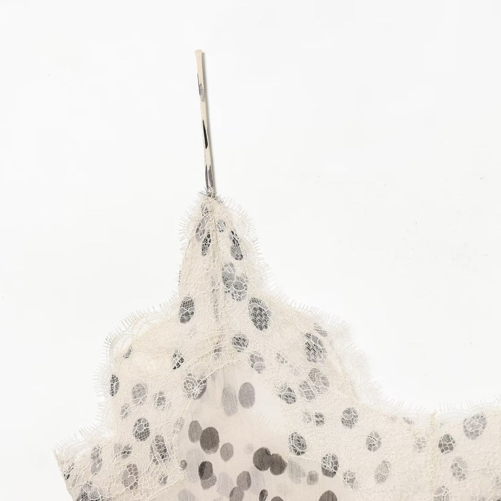 Hot girl polka dot lingerie style top