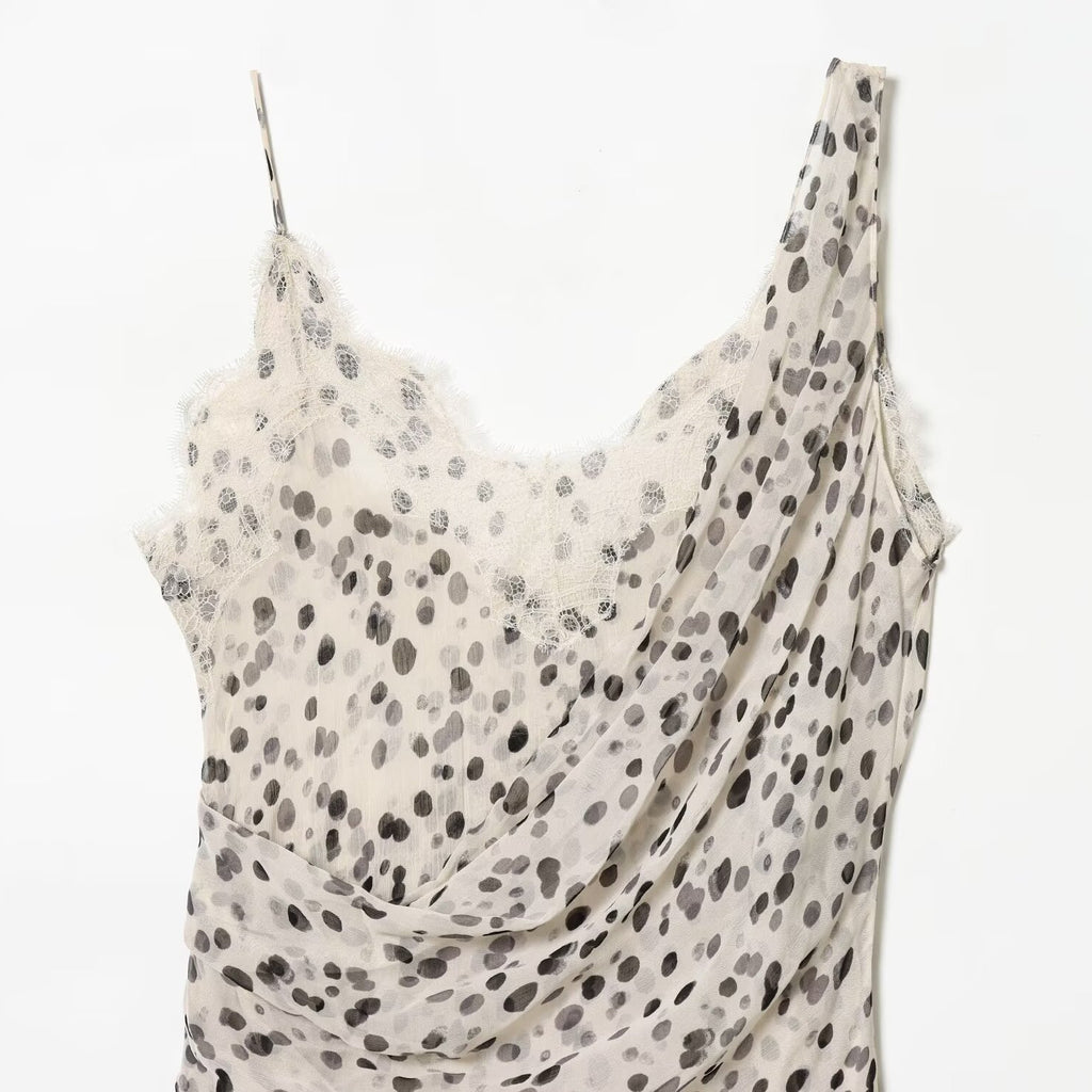 Hot girl polka dot lingerie style top