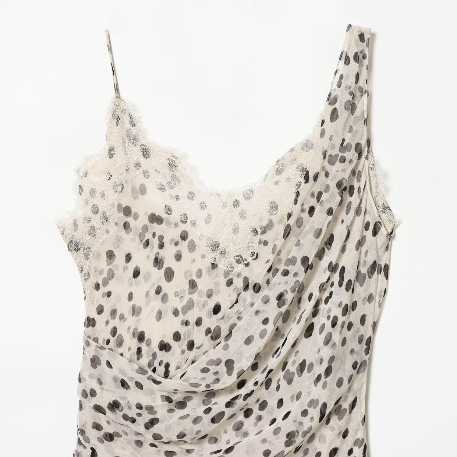 Hot girl polka dot lingerie style top