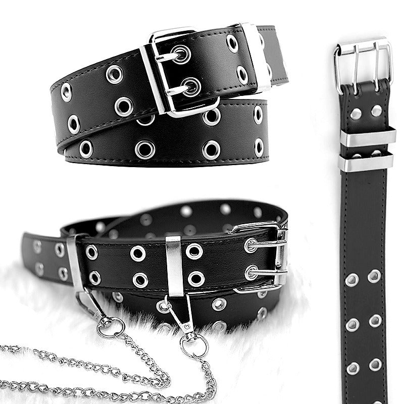 Hip Hop Punk Style Belt Casual Jeans Fashion Chain Decorative Trouser Strap Eyelet Belt