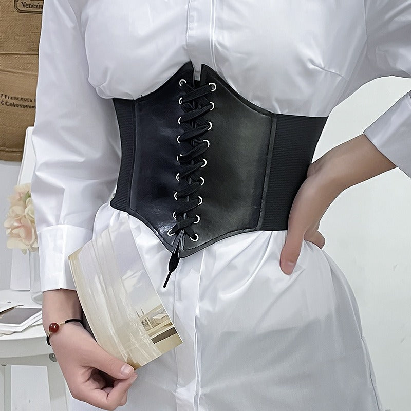 Elastic and elastic women's waistband, versatile decoration, dress, suit, coat, wide waist closure, waist wrap, and outerwear